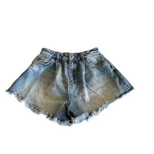 Zara‎ Kids Denim Shorts Blue Frayed Hem Distressed Cutoff Jean Size 10